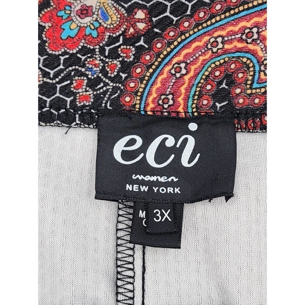 ECI New York Women's Stretchy Midi Skirt Geometric Floral 3X Summer - Picture 7 of 9